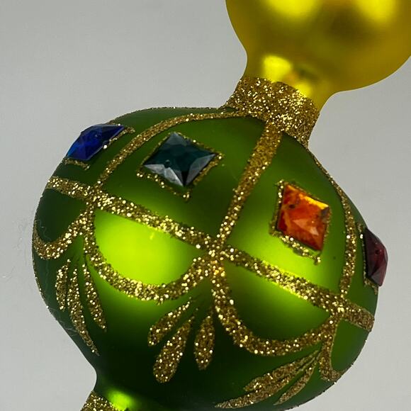 Department 56 Finial Christmas Tree Topper Large 14.5" Rare Vintage Poland Green - Picture 6 of 12